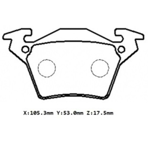 MERCEDES VITO- W638- 96/03; ARKA FREN BALATASI (DİSK)113/114/108/110/112 (105.3x53x17.5)(BRAMAX)