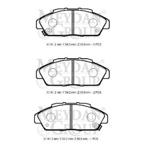 HONDA ACCORD- 90/93; ÖN FREN BALATASI (DİSK) (141,2X51X18,5) (DAIWA)
