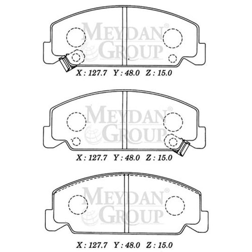 HONDA CIVIC- SD/HB- 88/91; ÖN FREN BALATASI (DİSK) (127,8X48X15) (DAIWA)