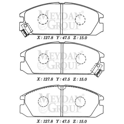 HONDA INTEGRA- 90/91; ÖN FREN BALATASI SEGMANLI (DİSK) (127,8X47,5X15) (DAIWA)