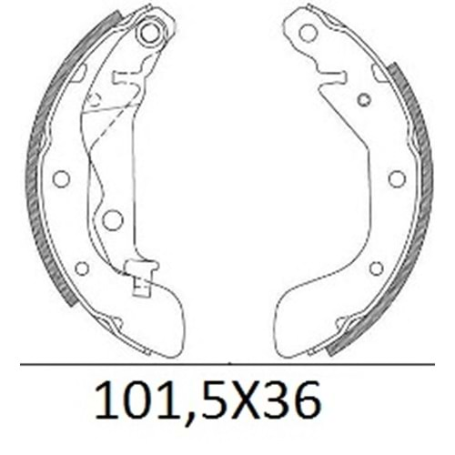 CHEVROLET KALOS- HB- 04/05; ARKA FREN PABUCU (101,5X36) (DAIWA)