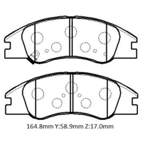 KIA CERATO- 07/09; ÖN FREN BALATASI (DİSK) (164,8X58,9X17) (DAIWA)