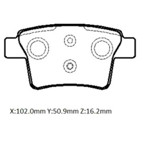 FORD MONDEO- 01/04; ARKA FREN BALATASI 1,8/2,0/2,2/2,5 (DİSK) (102X50,9X16,2) (BRAMAX)