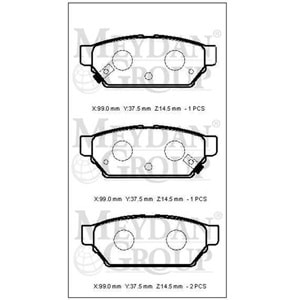 MITSUBISHI CARISMA- 00/04; ARKA FREN BALATASI 1.6/1.8cc (DİSK) (99X37,5X14,5) (DAIWA)