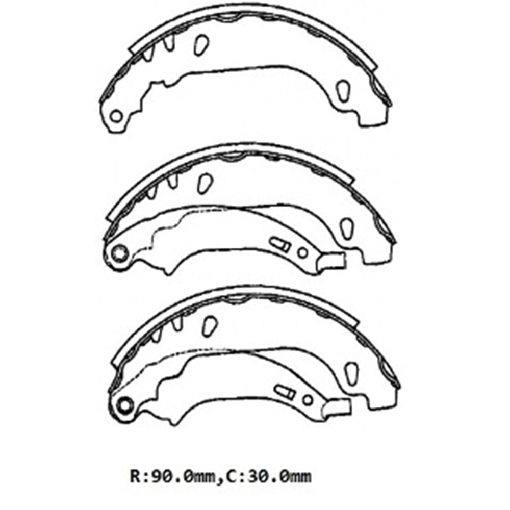 PEUGEOT 306- SD/HB- 93/96; ARKA FREN PABUCU (90X30)(BRAMAX)