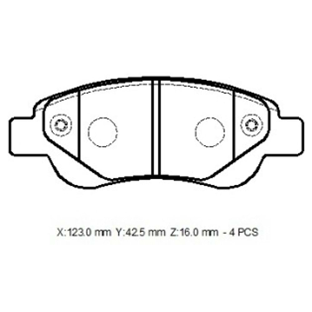 PEUGEOT 107- 06/14; ÖN FREN BALATASI (DİSK)(123X42,7X16)(BRAMAX)