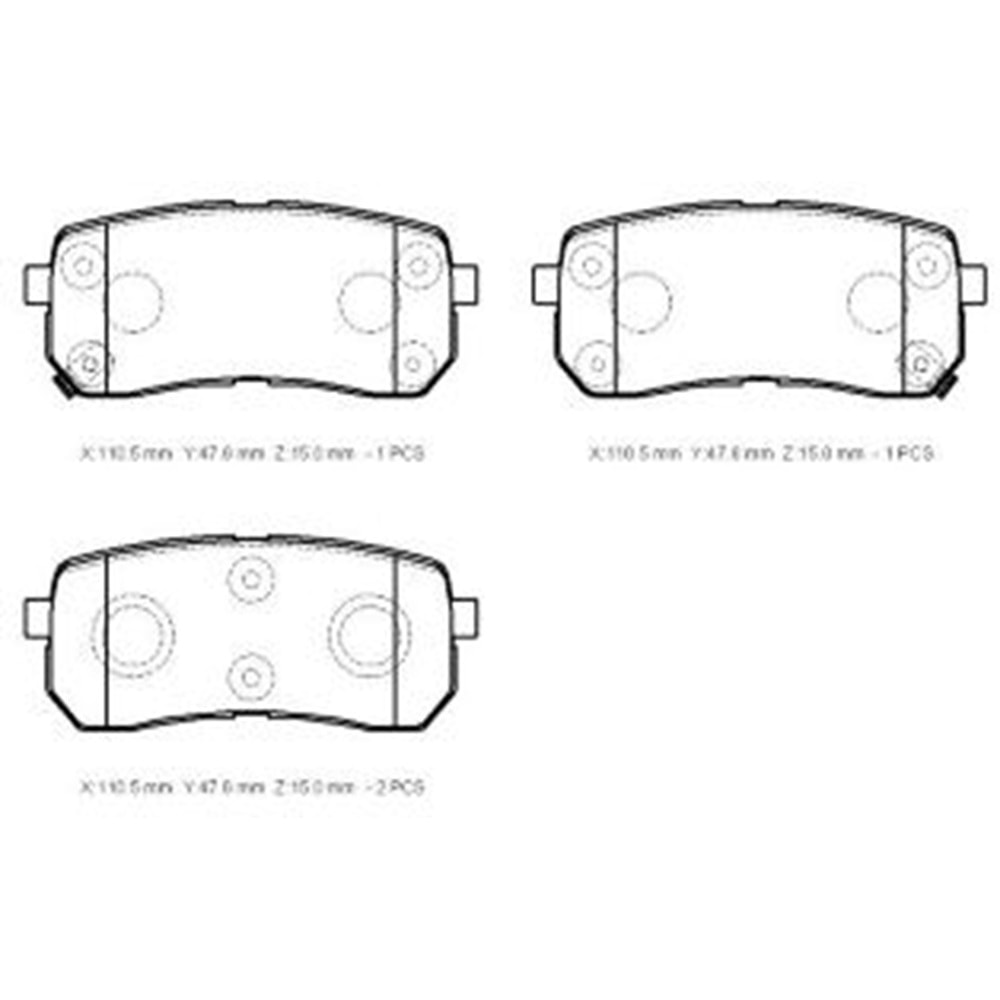 HYUNDAI IX55- 10/11; ARKA FREN BALATASI (DİSK)(110,5X47,6X15) (DAIWA) 