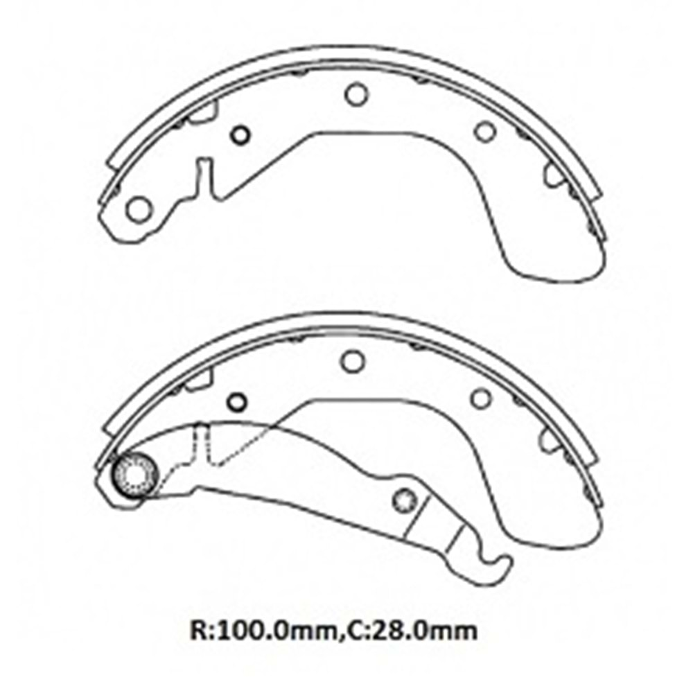 OPEL CORSA- C- 04/06; ARKA FREN PABUCU 1,0/1,2/1,3/1,4/1,7cc (100X28) (BRAMAX)